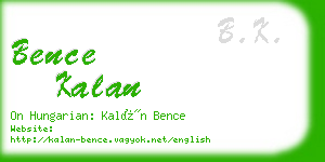 bence kalan business card